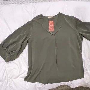 NWT Women’s Olive Green Chiffon Blouse
